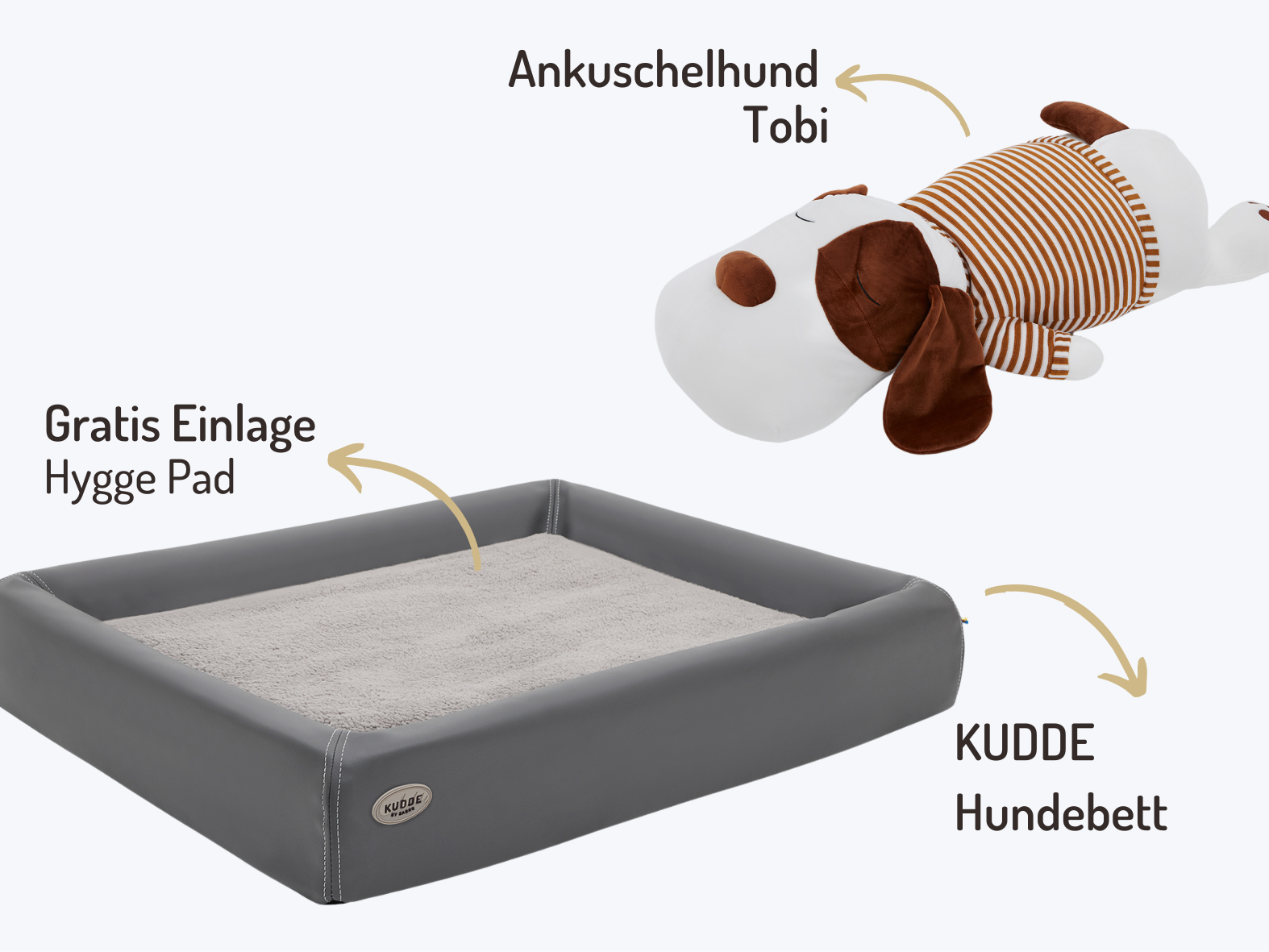 Buddy-Set | KUDDE Hundebett + Ankuschelhund